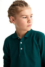 Load image into Gallery viewer, French Toast Big Boys' Long-Sleeve Pique Polo Shirt, Hunter, Medium/8
