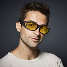 Load image into Gallery viewer, Night Driving Glasses Fit Over Glasses, HD Polarized Anti Glare Wrap Around Night Vision Glasses for Men &amp; Women
