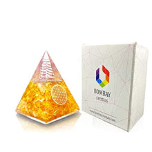 Load image into Gallery viewer, Orgone Pyramid | Citrine Orgonite Pyramid for Wisdom, Wealth &amp; Success | Healing Crystal Gemstone Pyramid | Orgone Pyramid Crystal - Handmade In India
