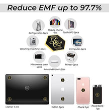 Load image into Gallery viewer, EMF SHUNGITE Protection Cell Phone Stickers – SHUNGITE EMF Protection stickers – ANTI-Radiation Shields - 5G Blockers – Anti-Radiation Protector for Phone - EMF 5G Neutralizer – Saver Chip – BIO Card - GIFT Box 6+2 pcs - ALL Devices
