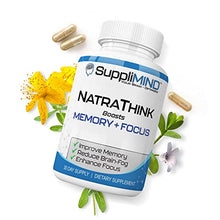 Load image into Gallery viewer, SuppliMind NatraThink - Memory + Focus Brain Support Pills, Focus Vitamins for Adults, Nutritional Memory Booster for Men and Women, with L-Glutamine and Ginkgo Biloba, 30-Day Supply
