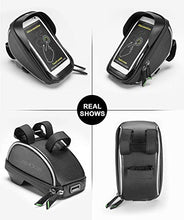 Load image into Gallery viewer, ROCKBROS Bike Phone Mount Bag Bike Front Frame Handlebar Bag Waterproof Bike Phone Holder Case Bicycle Accessories Pouch Sensitive Touch Screen Compatible with iPhone 11 XS Max XR 8 Plus Below 6.5"
