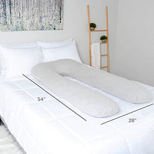 Load image into Gallery viewer, Milliard U Shaped Total Body Support Pillow Memory Foam with Washable Cover- 54 Inch (Cool Grey)
