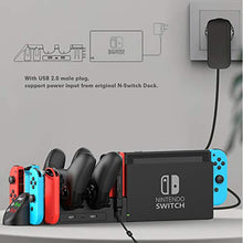 Load image into Gallery viewer, Charging Dock for Nintendo Switch, Charging Station for Nintendo Switch Joy Cons and Nintendo Switch Pro Controllers with LED Indicator
