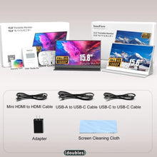 Load image into Gallery viewer, Portable Monitor Bundle - InnoView 15.8'' Black &amp; 15.6'' Silver 1080P FHD External Screen IPS HDR USB-C HDMI Gaming Monitor for Laptop PC Smartphone with Protective Case
