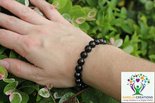 Load image into Gallery viewer, Karelia Creations Shungite Bracelet (Adult) - for 5G EMF Radiation Protection Shield Blocker, Immune System, Energy Healing - Men, Women, Teens, Seniors (8 inch bracelet, 8mm Beads) Product Name
