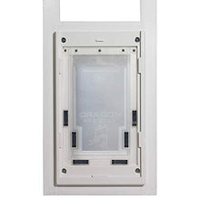 Load image into Gallery viewer, Dragon Pet Door for Vinyl Sliding Glass Doors Double Flap Medium Short (74.75" - 77.75") White
