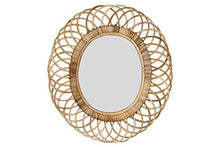Load image into Gallery viewer, Creative Co-Op Oval Woven Bamboo Wall Mirror, Brown

