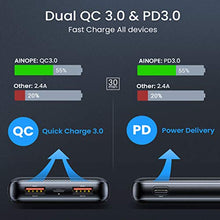Load image into Gallery viewer, Portable Charger, One of The Smallest 10000mAh 3A PD 3.0 Power Bank QC 3.0, AINOPE 18W Fast Charge Phone Battery Pack Tri-Output,[LED Display] Phone Charger Compatible iPhone, iPad, Samsung Galaxy etc
