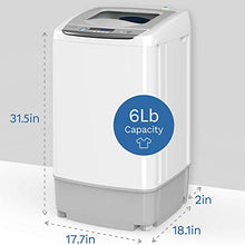 Load image into Gallery viewer, hOmeLabs Portable Washing Machine - 6 Pound Load Capacity, 0.9 Cubic Foot Interior, Top Loading, 5 Wash Cycles, and LED Display - Perfect for Apartments, RVs and Small Space Living
