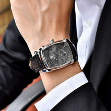 Load image into Gallery viewer, BENYAR Watch for Men 5114M Square 3ATM Waterproof Leather Simple Quartz Business Fashion Casual Classic Retro Rectangle Watches
