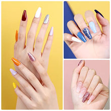 Load image into Gallery viewer, GAOY Nail Tips and Glue Gel Nail Kit, Gel Extension Acrylic Nail Set with UV Light, 300Pcs Press On Matte Coffin Nails and Tools
