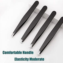 Load image into Gallery viewer, LUDOUPIER [4+1 Pieces] Tweezers Set with Travel Case, Great Precision Upgrade Professional Anti-rust Alloy Tweezers for Women &amp; Men, Multi-purpose as Eyebrows Facial Hair Ingrown Hair Removal
