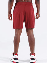 Load image into Gallery viewer, Neleus Men's Basketball Shorts 7" Workout Running Shorts,6083,3 Pack,Black/Blue/Red,L
