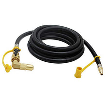 Load image into Gallery viewer, MCAMPAS 12FT 1/4" Quick Connect Fittings Propane Hose with Elbow Adapter Converter for 17" and 22" Blackstone Tabletop Camper Grill Hook Up RV Motorhomes
