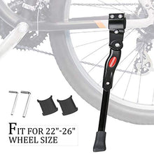 Load image into Gallery viewer, GameXcel Bike Kickstand Adjustable Bicycle Kickstand - Bike Stand for 22”-26” Road Bike/Mountain Bike - Aluminum Alloy Bike kick stand - Bicycle Accessories - Indoor Bike Storage
