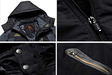 Load image into Gallery viewer, Men's Waterproof Ski Jacket Fleece Windproof Mountain Winter Snow Jacket Army Cotton Warm Outdoor Sport Rain Coat with Hooded BLACK GRAY
