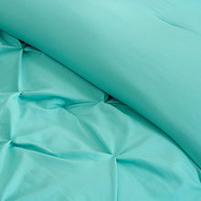 Load image into Gallery viewer, Comfort Spaces Cavoy Faux Silk Comforter Set - Luxe Diamond Tufting, All Season Bedding, Matching Bed Skirt, Decorative Pillows, King(104"x90") Aqua 5 Piece

