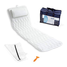 Load image into Gallery viewer, Quilted Full Body Bath Mat: Tub Mattress for Soaking, Non-Slip Bathtub Pillow with Suction Cups, 3D Air Mesh Technology, Spa Cushion for Head, Neck, and Back Support, Soft, Breathable Bathpillows
