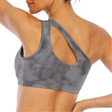 Load image into Gallery viewer, OUYISHANG One Shoulder Sports Bra,Yoga Bra,Workout Bras for Women,Running Sports Bras for Women,Tie Dye BrasY023-grey tie dye-S
