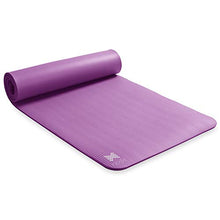 Load image into Gallery viewer, Node Fitness 72" x 24" Yoga Mat - 1/2" Extra Thick with Carrying Strap - Purple
