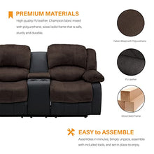 Load image into Gallery viewer, Nathaniel Home PU Leather Loveseat Recliner with Cup Holder Storage Comfortable Sofa Chair for Living Room Bedroom Home, Brown

