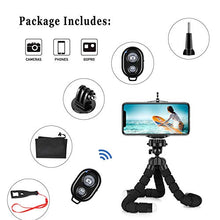 Load image into Gallery viewer, YeahWhee Phone Tripod, Flexible Cell Phone Selfie Stick Tripod Stand Camera Tripod Holder with Wireless Bluetooth Remote and Universal Clip for iPhone, Android Phone, Sports Camera GoPro
