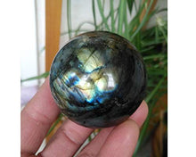 Load image into Gallery viewer, StoneStory Natural Labradorite Healing Crystal Natural Rock Crystal Quartz Gemstone Sphere Ball 80mm (Labradorite Moonstone, 3.14")
