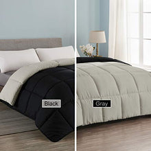 Load image into Gallery viewer, Seward Park All Season Down Alternative Reversible Quilted Comforter, Hypoallergenic, Lightweight, Plush Microfiber Fill, Duvet Insert or Summer Comforter, Black/Gray Brown, King Size
