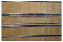 Load image into Gallery viewer, Set of 10 Clear Slatwall Shelves 10 Inches Wide x 4 Inches Deep Retail Display
