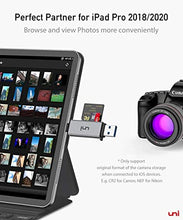 Load image into Gallery viewer, SD Card Reader, uni USB C Memory Card Reader Adapter USB 3.0, Supports SD/Micro SD/SDHC/SDXC/MMC, Compatible for MacBook Pro, MacBook Air, iPad Pro 2018, Galaxy S20, Huawei Mate 30, and More
