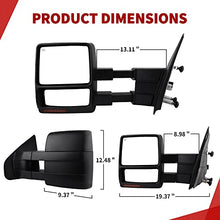 Load image into Gallery viewer, YITAMOTOR Towing Mirrors Compatible with Ford F150 Power Heated with LED Signal and Puddle Light Tow Mirrors (Pair set), Replacement for 2007 - 2014 Ford F150 Series Pickup
