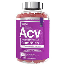 Load image into Gallery viewer, Apple Cider Vinegar Gummies from The Mother - All-Natural, Vegan ACV with Folic Acid and Vitamin B6 &amp; B12 | by Essential Elements - 60 Count
