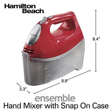 Load image into Gallery viewer, Hamilton Beach 6-Speed Electric Hand Mixer, Beaters and Whisk, with Snap-On Storage Case, Red
