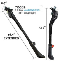 Load image into Gallery viewer, Lumintrail Center Mount Bike Kickstand Quick Adjust Height Side Stand fits Most 26” 28” 700c Bicycle
