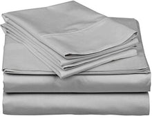 Load image into Gallery viewer, 1000-Thread-Count 100% Cotton Sheet Silver King-Sheets Set, 4-Pc Long-Staple Combed Cotton Best-Bedding Sheets For Bed, Breathable, Soft &amp; Silky Sateen Weave Fits Mattress Upto 18'' Deep Pocket
