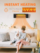 Load image into Gallery viewer, Electric Patio Heater, 1500W Garage Heater w/Remote Control 9H Timer, 3S Fast Heating Outdoor Heater for Patio, w/Tip-Over &amp; Overheating Protection, Waterproof Wall-Mounted/Freestanding Heater
