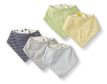 Load image into Gallery viewer, Moon and Back by Hanna Andersson Baby 5-Pack Organic Cotton Reversible Bib, Blue, One Size
