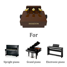 Load image into Gallery viewer, HOSEYIN Wood Adjustable Lifting Piano Pedal Extender Bench for Kids, Height Adjustable Piano Foot Pedal,Design with 3 Pedal（Bright Brown）

