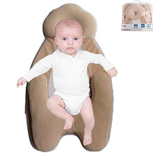 Load image into Gallery viewer, SECOND MUM Portable Newborn Baby Bed Mattress with Head Support Infant Lounger Pillow | Co-Sleeping Sleeper | Anti-Roll and Flat Head Prevention Fit Nest Crib Bassinet and Bed (Beige）
