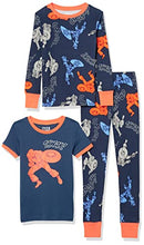 Load image into Gallery viewer, Amazon Essentials Boys' Disney Star Wars Marvel Snug-Fit Cotton Pajama Sleepwear Sets, 3-Piece Marvel Captain America, 3T
