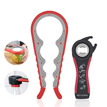 Load image into Gallery viewer, Jar Opener, 5 in 1 Multi Function Can Opener Bottle Opener Kit with Silicone Handle Easy to Use for Children, Elderly and Arthritis Sufferers (Apple Red）

