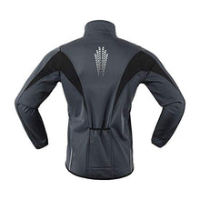 Load image into Gallery viewer, ARSUXEO Winter Warm UP Thermal Softshell Cycling Jacket Windproof Waterproof Bicycle MTB Mountain Bike Clothes 15-K Gray Size Large
