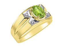 Load image into Gallery viewer, RYLOS Simply Elegant Beautiful Peridot &amp; Diamond Ring - August Birthstone

