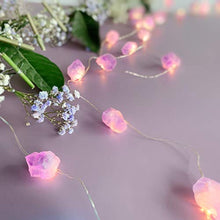 Load image into Gallery viewer, TAMOYO Amethyst String Lights, Natural Crystal LED String Lights 10FT 30LEDs for Summer Decoration, Valentine's Day, Wedding, Birthday Party, Bedroom Decoration
