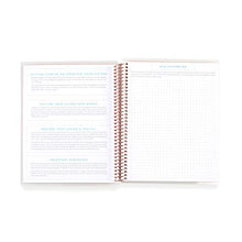 Load image into Gallery viewer, Erin Condren Prompted Vision Journal - Sapphire Interchangeable Cover with Gold Coil. 160 Pages of Planning Potential. Vision Spreads, Lined Pages, Dot Grid Pages, Sketchbook Pages
