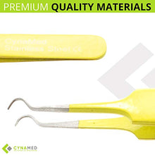 Load image into Gallery viewer, Blackhead Tweezer - Professional Curved Steel Tip Surgical Comedone &amp; Splinter Extractor By Rapid Vitality. Ideal Blemish &amp; Acne Remover Tool Means Flawless Facial Skin (Yellow)
