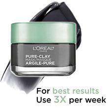 Load image into Gallery viewer, L'Oreal Paris Skincare Pure Clay Face Mask with Charcoal for Dull Skin to Detox &amp; Brighten Skin, Clay Mask, at home face mask, 1.7 oz.
