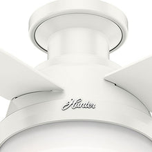 Load image into Gallery viewer, Hunter Dempsey Indoor Low Profile Ceiling Fan with LED Light and Remote Control, 44", White
