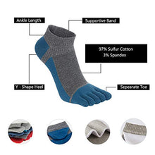 Load image into Gallery viewer, VWELL Toe Socks for Men Women Ankle Cotton Five Fingers Socks Low Cut Athletic Running Socks 4 Pairs Size 8-11
